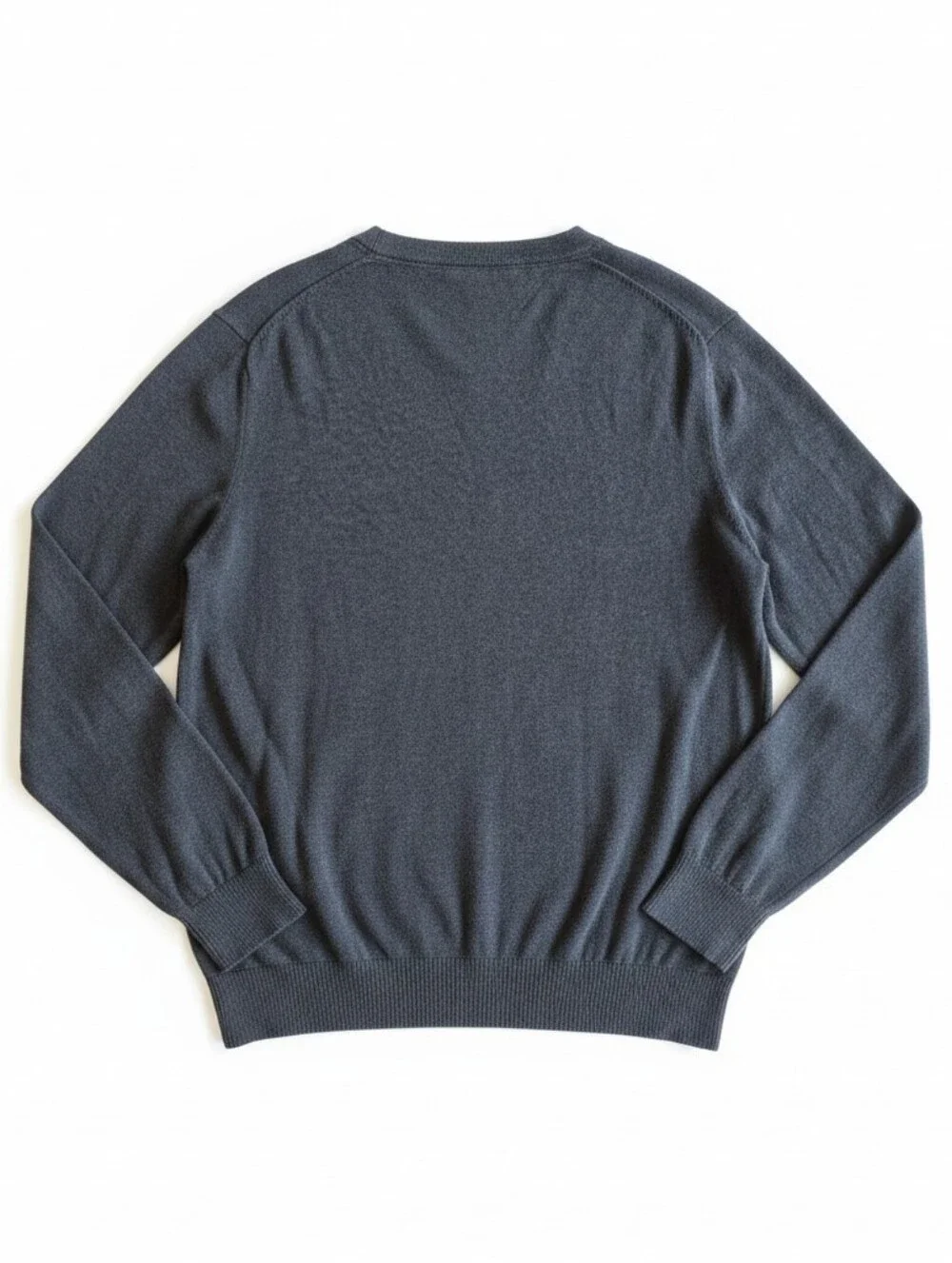 Tommy Hilfiger Men's Size Large Gray V-Neck Soft Pima Cotton Sweater Preppy Cozy